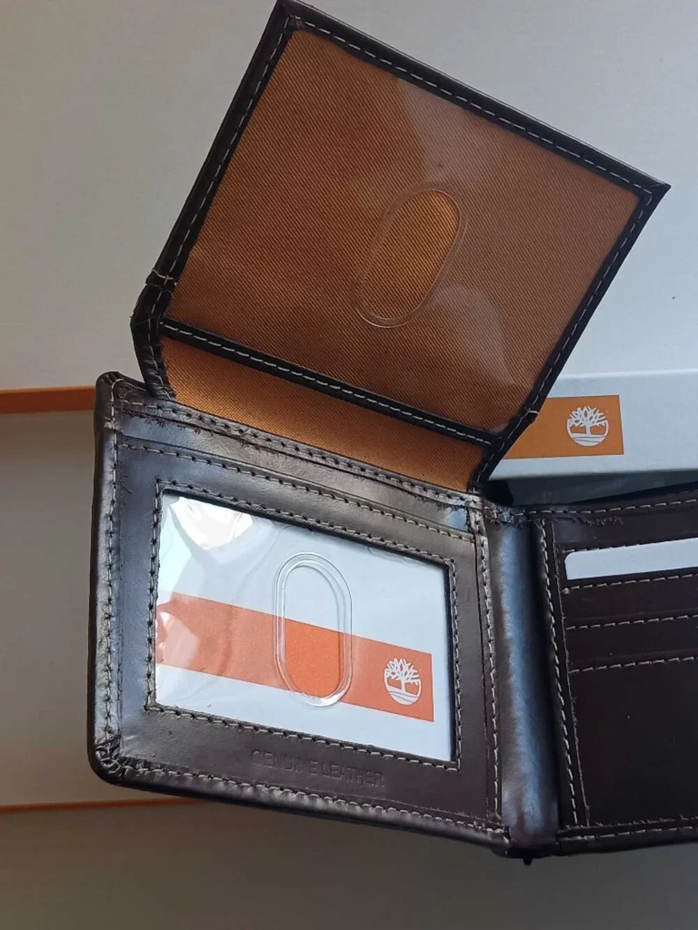 Timberland Men's Leather Bifold Wallet Dark Brown NWB NWT - Picture 6 of 6